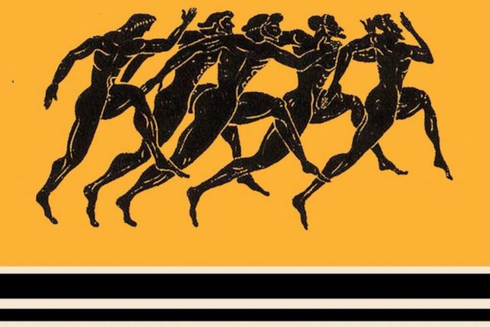 rappresentazione della storia della maratona: la corsa di Filippide